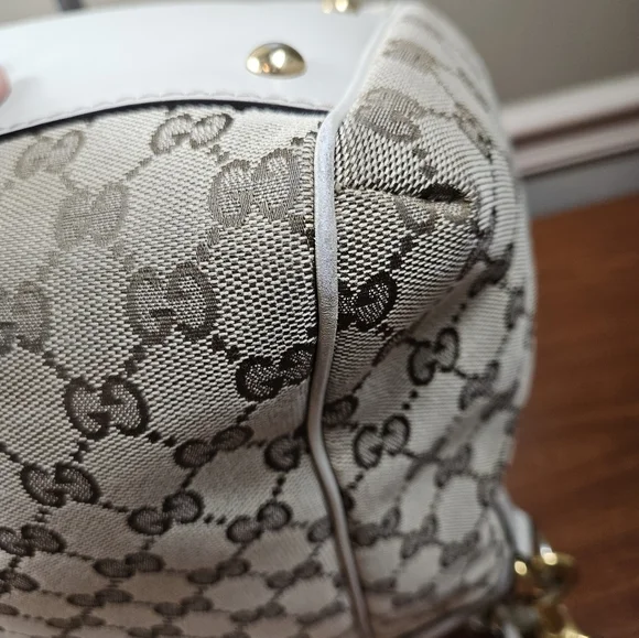 Auth Gucci GG Monogram Scarlett Studs Convertible Satchel handbag - Picture 6 of 12
